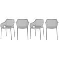 thumbnail image 1 of Pemberly Row Chaise de Salle à Manger d'Extérieur Moderne Grise pour Patio (Ensemble de 4), 1 of 6