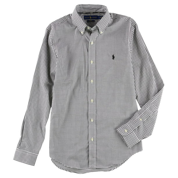 Ralph Lauren - Ralph Lauren Mens Checkered Button Up Shirt whiteblac S ...