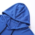 thumbnail image 6 of KXDMNE Mens Quick Dry Short Sleeve Hoodie - with Pocket Solid Color Moisture Wicking Pullover Athletic All Season Performance Workout Top, Blue, L, 6 of 6