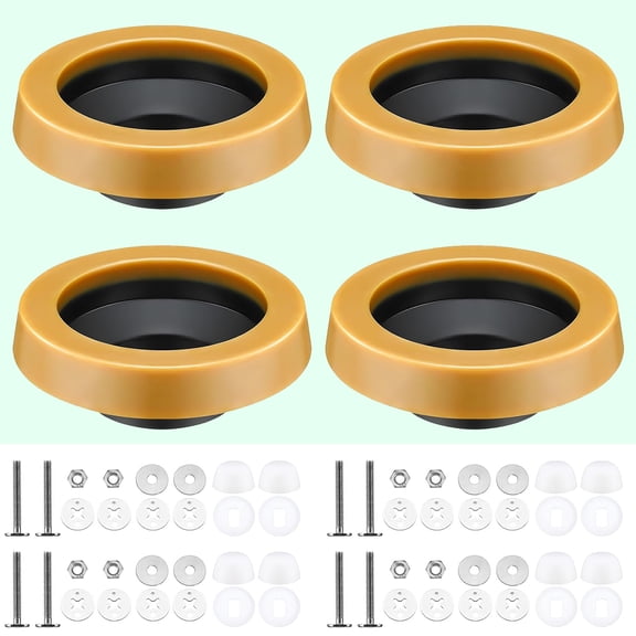 Toilet Wax Ring Kit Include Retainer Washers and Thick Flange Closet Bolts Bolt Cap for Toilet Gas Odor Watertight Sealing
