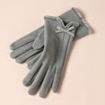 thumbnail image 2 of hoksml Women's Winter Gloves with Bow Plush Cuff Fashion Knit Gloves in Multiple Colors for Style Warmth, 2 of 2