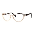 thumbnail image 1 of Womens Metal Rim Cat Eye Diecut Deco Powered Reading Glasses Rose Gold 3.0, 1 of 4