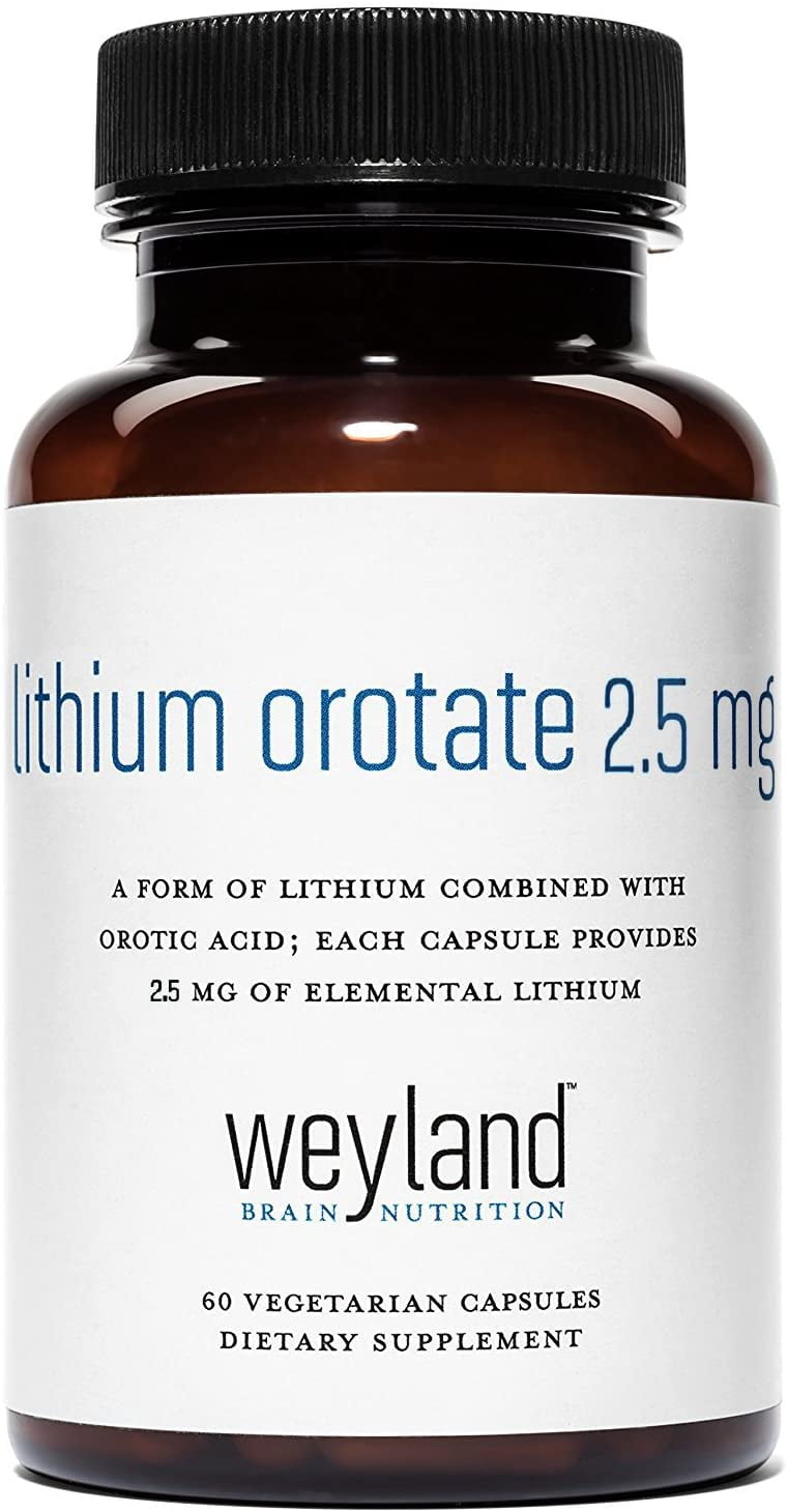 Weyland Brain Nutrition Lithium Orotate 2.5mg (1 Bottle), 60