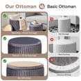 thumbnail image 5 of Gianna Round Ottoman Set of 2 with Reversible Seat, Upholstered Vanity Stool, Comfortable Footrest With Storage for Living Room, Bedroom, Gray, 5 of 7