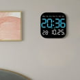 LED Wall Clock With Remote Control Display Temperature Room Desktop