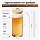 thumbnail image 2 of Set De 6 Vasos Lata Vidrio 16oz Con Tapas Bambú Popote, 2 of 4