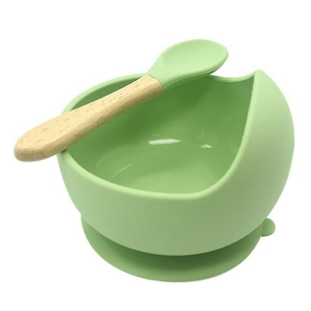 

Baby Silicone Tableware Strong Sucker Children Bowl Spoon Set A