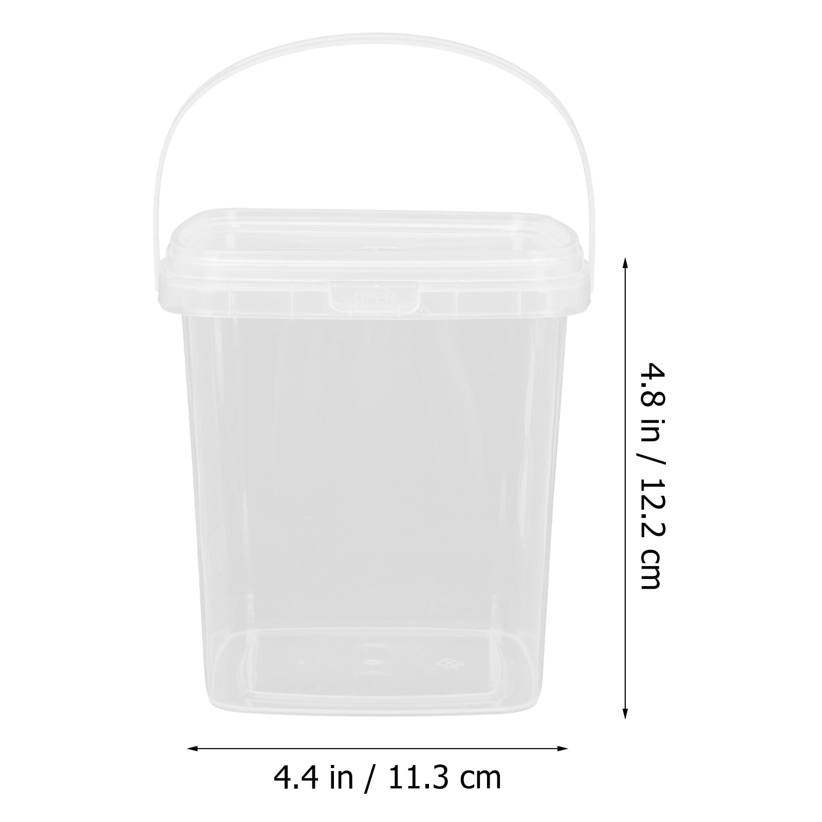 10pcs Square Clear Small Bucket With Lid Ice Cream Bucket Milk Tea Popcorn  Bucket 500ml