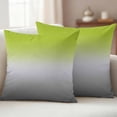 thumbnail image 2 of Green Gray Ombre Outdoor Pillow Covers 18x18 Set of 2, Waterproof Patio Throw Pillowcase Protectors, Modern Gradient Abstract Art Square Decorative Pillow Shams Cushion Covers for Seat Bed Couch Sofa, 2 of 8