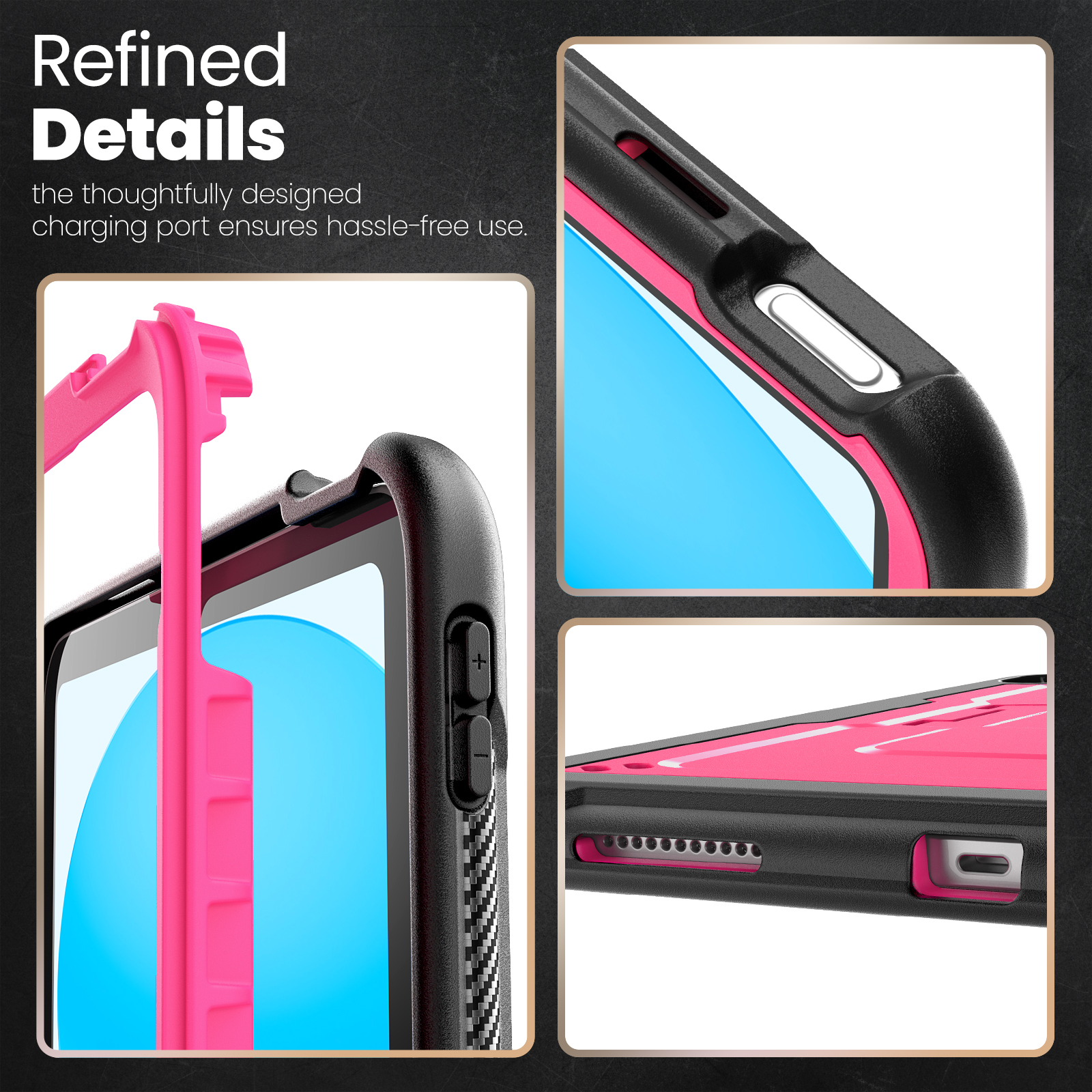 Allytechgroup Case for Apple iPad (A16) 11th Generation 11 inch 2025 Model with Pencil Holder/Kickstand Hard PC + Soft TPE Bumper Rugged Slim Stand Shockproof Shell Heavy Duty Protection Cover, Rose