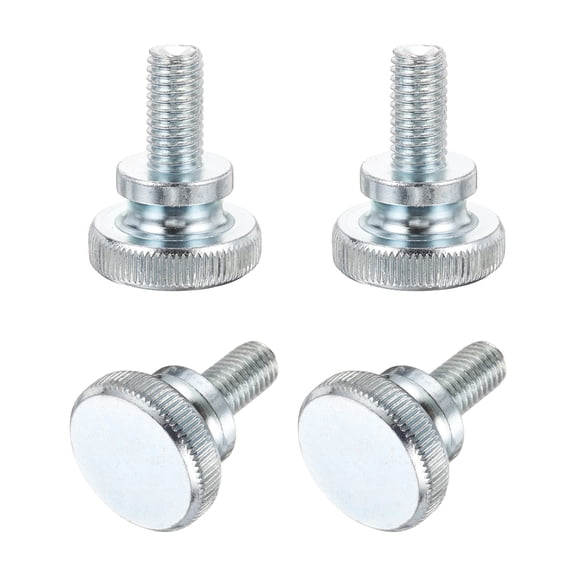 Uxcell M10 x 20mm Knurled Thumb Screws, 4Pcs Metric Knurled Head Bolts Thumb Screw with Shoulder Grip Knobs Fasteners Tighten Thread Fasteners for TV Monitor Mount