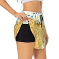 thumbnail image 3 of Lsque White Ice Cream Printed Women's Running Shorts with Liner Pockets,Elastic Quick Dry Workout Athletic Gym Yoga Shorts,Womens High Waist Shorts-X-Large, 3 of 9