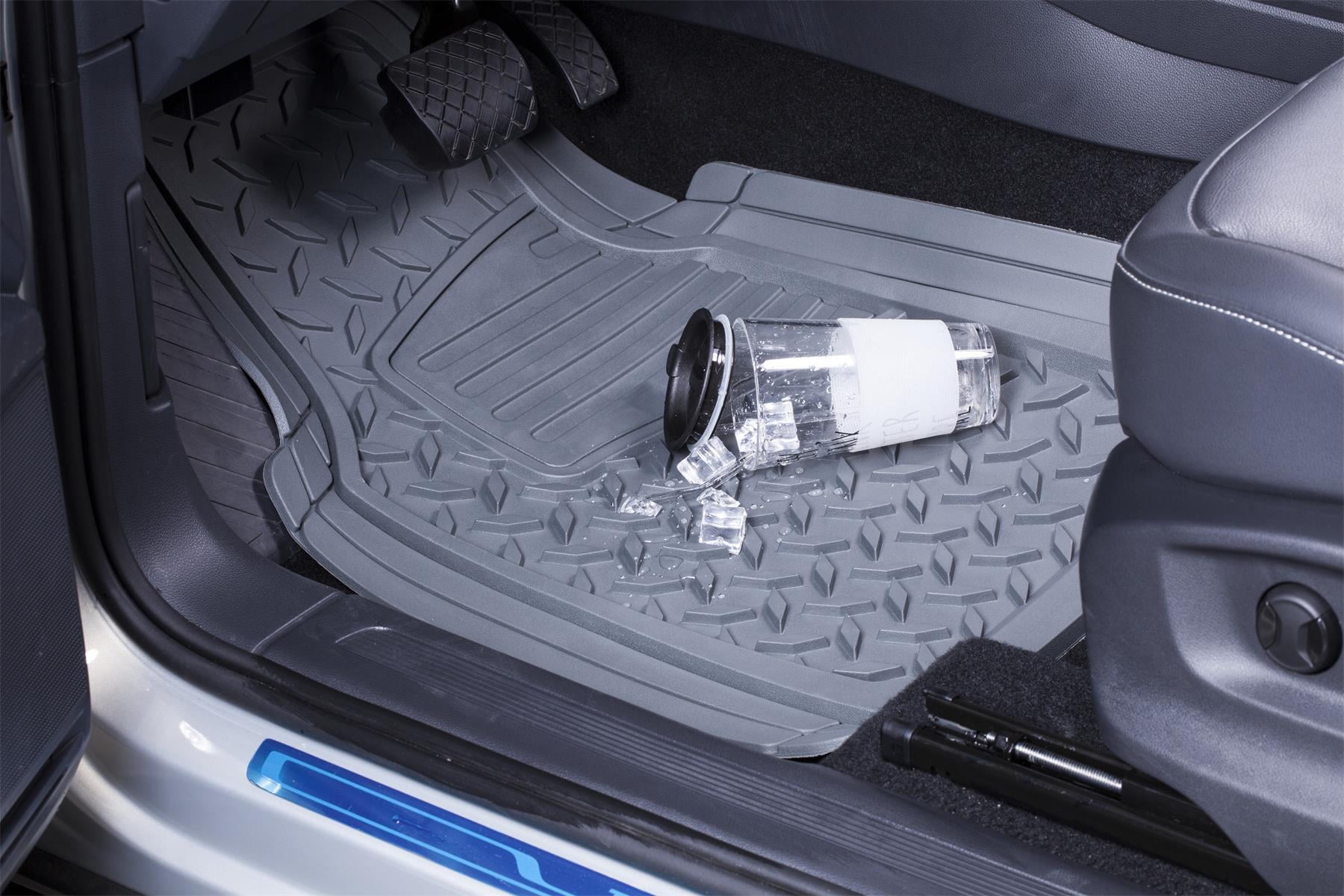 Auto Drive 2-Piece Front Automotive Floor Mats, Gray Diamond Plate, Universal Fit, AD071715B