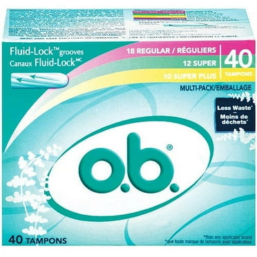 o.b. Tampons Multi-Pack, Regular, Unscented, 40 Ct
