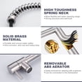 thumbnail image 5 of Brass Kitchen Faucet with Pull Down Sprayer, WOWOW High Arc Commercial Spring Kitchen Faucet for Sinks 1 or 3 Hole, Single Handle Brushed Nickel Kitchen Sink Faucet with Deck Plate, 5 of 6