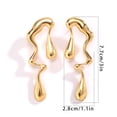 thumbnail image 6 of Hyasfey 1 Pair Women Earring Irregular Liquid Water Drop Shape Stainless Alloy Contrast Color Hollow Out Polished Personality Ear Stud Geometric Long Earrings, 6 of 8
