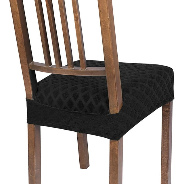 Juego de 6 Fundas para Asiento de Silla de Comedor SearchI Jacquard Negro