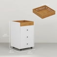 thumbnail image 3 of HOMCOM 3 Drawer File Cabinet with Wheels Tray for Home Office, White, 3 of 10