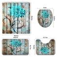thumbnail image 5 of BSHAPPLUS 16pc Bathroom Sets Floral Flower Bathroom Waterproof Shower Curtain Liner Shower Curtain Sets with 12 Hooks + Bath Mat + Toilet Pedestal Rug + Toilet Seat Lid Cover for Home Decor Gift, 5 of 10