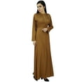 thumbnail image 3 of Bimba Women's Long Sleeve Maxi Mandarin Collar Plain Jilbab Dress With Pockets, 3 of 5