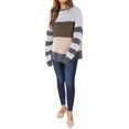 thumbnail image 5 of ManHanLi Women Stripe Colorblock Crew Neck Long Sleeve Knit Sweater, 5 of 5