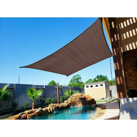 SUNNY GUARD Shade Sail 6.5/16/9.10/19.5/13/8/12FT Rectangular UV Resistant Awning for Patio Backyard Lawn Garden Outdoor Events  8 x12  Brown