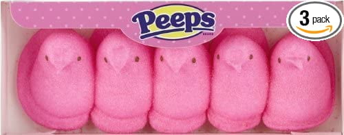 Marshmallow Pink Peeps Chicks 5 count (3 Pack)