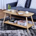 thumbnail image 2 of Goplus Coffee Table Rectangle Side End Solid Wood legs w/ Storage Shelf, 2 of 10
