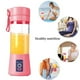 thumbnail image 5 of Licuadoras portátiles recargables por USB, 6 cuchillas, taza de jugo eléctrica rosa con agitador, 5 of 6