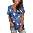 thumbnail image 2 of Womens Tops Dressy Casual,Women's V Neck T Shirt Summer American Flag Tunic Tops Casual Short Sleeve Patriotic Flowy Blouse Shirt, 2 of 6