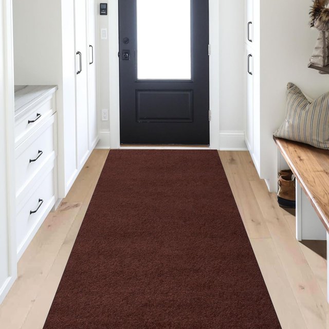ANTPOP 2ft x 10ft Runner Rug for Hallway Non Slip Outdoor Indoor Low Plie Carpet Runner with Rubber Backing Floor Mat for Hallway Entryway Entrance Laundry Room Balcony Garage Patio