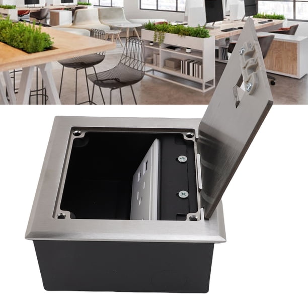 Toma De Piso, Cableado Fácil Toma De Piso Empotrada Oculta 2 X 3 Clavijas Y Puerto USB A USB C Acero Inoxidable A Prueba De Agua Para Espacio De Trabajo O Hogar