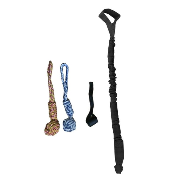 Juguete colgante elástico para perros, juguete de cuerda para masticar, juguete de tira y afloja, juguete interactivo con cuerda para tirar Negro