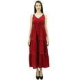 thumbnail image 1 of Bimba Women's Sundress Long Maxi Drawstring Waist Spaghetti Strap Dresses, 1 of 9