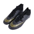 thumbnail image 1 of Chaussures de football montantes pour homme et femme, chaussures de football à lacets pour compétitions et entraînement, noires (pointes), pointure 43, 1 of 4