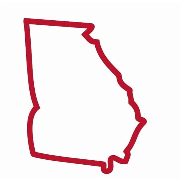 State Map Outline Georgia Vinyl Decal Sticker UV & Waterproof Bumper Window Laptop Automotive Water Bottle Gift accessories – RED 5"