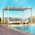 thumbnail image 2 of Gymax 12' x 10' Outdoor Pergola w/ Retractable Canopy Aluminum Frame Anchors Patio Grey, 2 of 10
