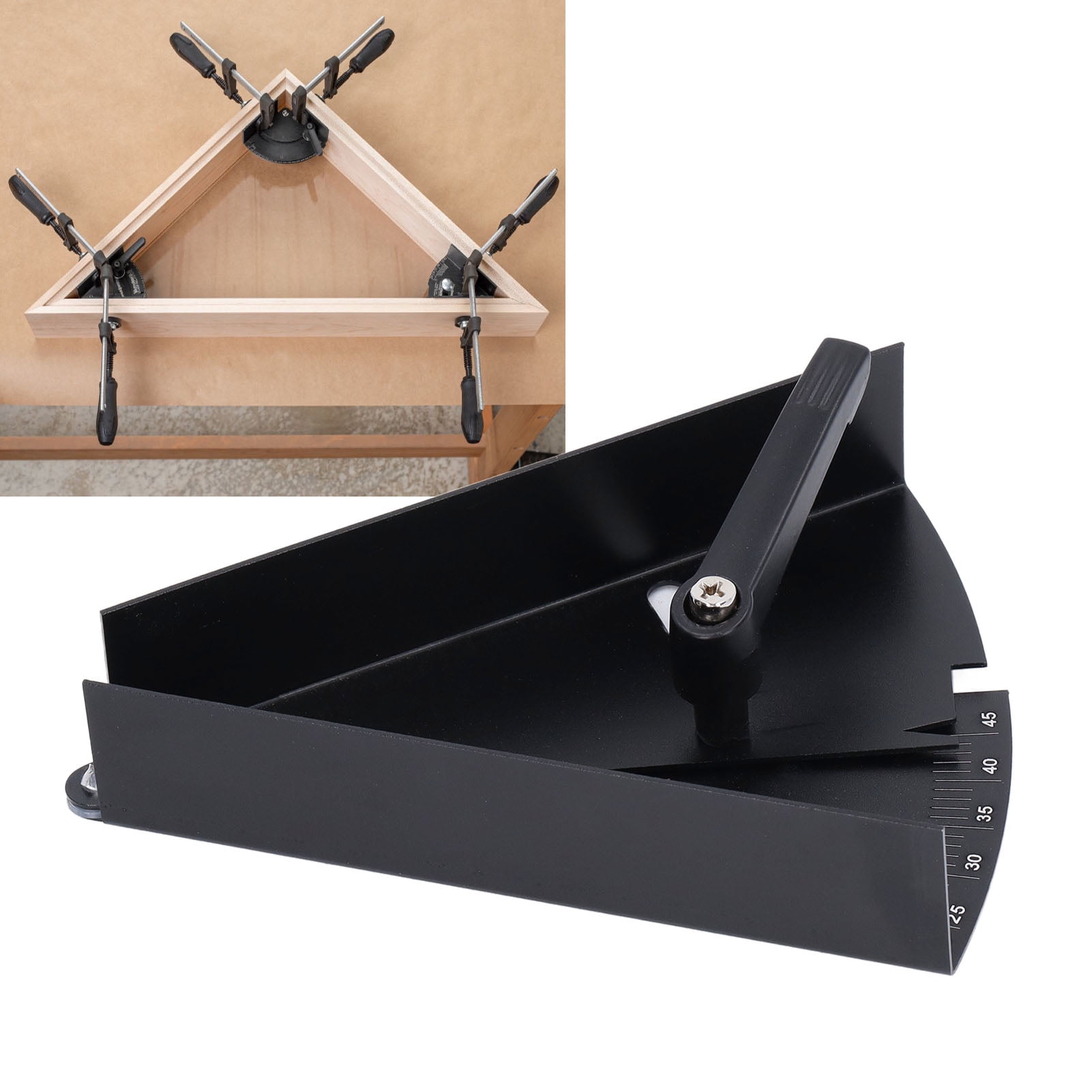 Adjustable Woodworking Protractor, Secure Angle Clamping, Long,Lasting Clear Scale for Crafts