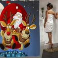 thumbnail image 3 of Cortina de ducha Farfi con estampado de trineo navideño, impermeable, de secado rápido, resistente al agua, cortina de baño para el hogar, 3 of 5