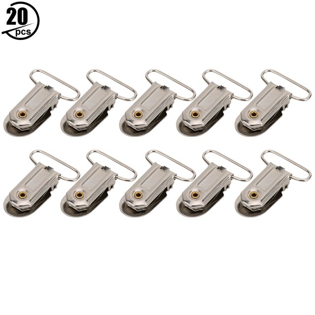 20PCS Metal Suspender Clips Suspender Snap For Clothes Decoration Project Craft20pcs