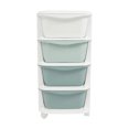 thumbnail image 4 of 4 Tiers Drawer Plastic Storage Tower Chest Office Home Kitchen Rolling Organizer 14.2*14.2*28.3in for Living Room, Bathroom,  Cloakroom, 4 of 17