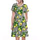 thumbnail image 1 of Easygdp Lemons on Striped para Vestido Transpirable de Mujer, Vestido Suelto de Manga Corta con Pliegues y Bolsillos para el Verano, 1 of 6