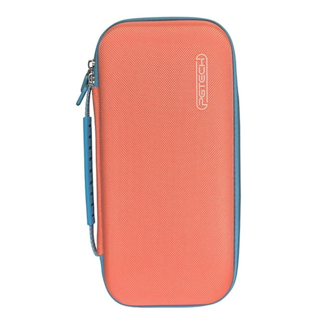 Étui de Transport pour Switch 2, Sac de Rangement Portable – Sac de Protection à Fermeture Éclair en EVA avec Doublure Absorbant les Chocs, Rangement en Maille Superposée, Tissu Oxford Antidérapant (Noir/orange/bleu, 303x163x55mm)