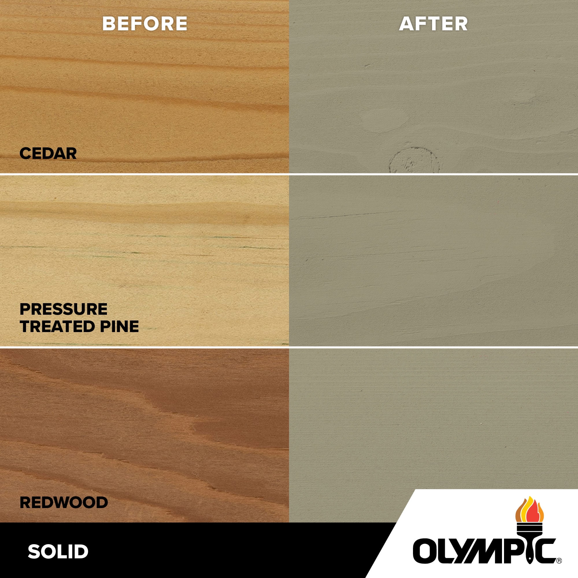 Olympic 1 Gallon SC-1040 Heritage Gray Exterior Solid Wood Protector Stain Plus Sealer in One