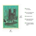 thumbnail image 2 of Westminster Abbey London - Vintage Travel Poster by David Klein c.1968 - 8 x 12 inch Vintage Metal Tin Sign, 2 of 4