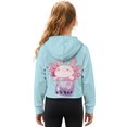 thumbnail image 2 of Xoenoiee Axolotl Milk Tea Heart Print Sweatshirt for Girls Kids Oversized Graphic Half Zip Hoodie Casual Long Sleeve Fleece Pullover Tops with Front Pocket, 11-12 Years, 2 of 7