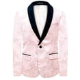 thumbnail image 2 of i.Finelong Men's Pink Patterned Tuxedo Jacket with Black Shawl Collar, 2 of 6