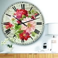 thumbnail image 2 of Designart 'fleurs Peintes Rouges sur Carte Postale Vintage Ii Horloge Murale de Ferme, 2 of 4