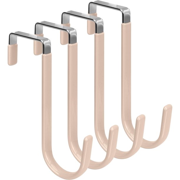 FYY Ganchos para Colgar sobre la Puerta, Paquete de 4 Ganchos para Colgar con Goma para Evitar rayones, Organizador Resistente para Sala de Estar, baño, Dormitorio, Cocina, Colgar Ropa, Toallas, Sombr