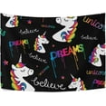 thumbnail image 3 of Coolnut Unicorn Tapestry Washable Polyester Art Wall Hanging Blanket for Living Room Bedroom Dorm Party, 90 x 60 Inch Home Decor Gifts, 3 of 7